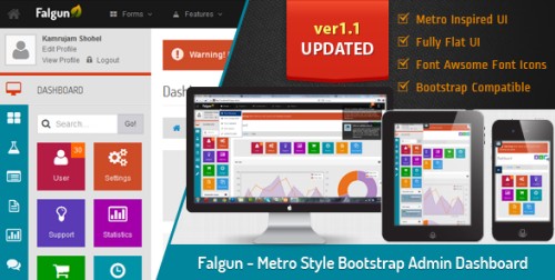 Falgun v1.1 - Metro Style Bootstrap Admin Dashboard