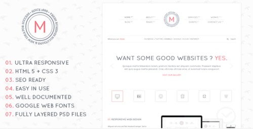 WhiteM - responsive & clean html template