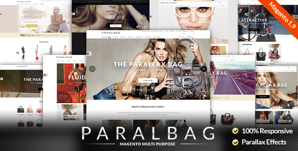 Responsive Magento Themes - Parallax Handbags Bags Store