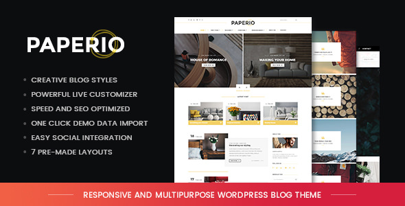 Paperio v1.5 - Responsive and Multipurpose Blog Theme