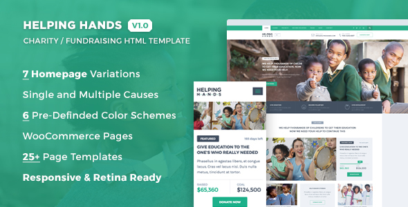 Helping Hands - Charity / NonProfit / Fund Raising HTML Template