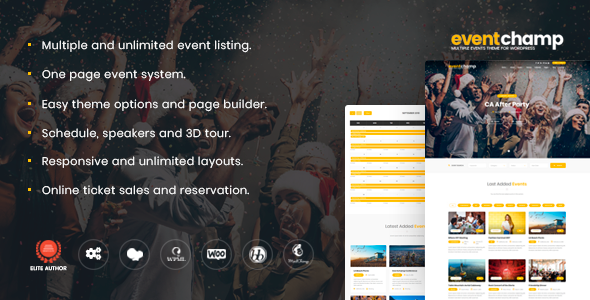 Event Champ v1.7.4 – Multiple Events & Conference Wordpress Theme